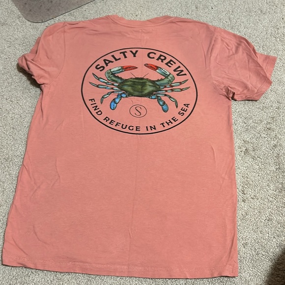 pink salty crew tshirt size medium worn very little like new - Picture 3 of 3